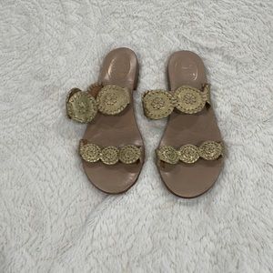 Jack Rogers Lauren slides size 8 gold